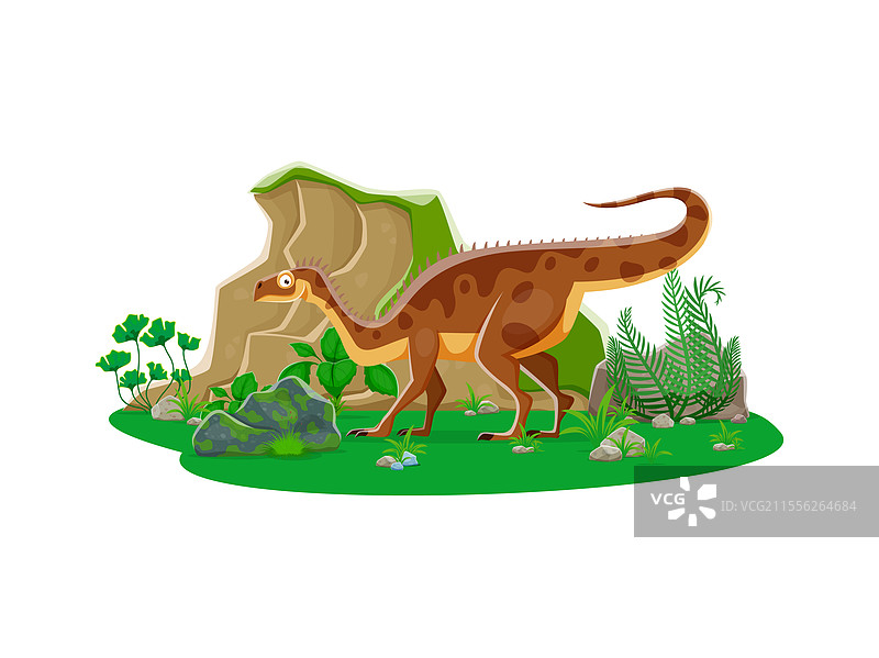 可爱的史前板龙恐龙角色图片素材