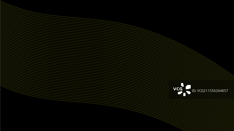 黑色抽象背景与黄色曲线线条图片素材