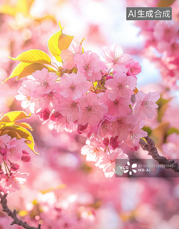 【AI数字艺术】樱花特写图片素材