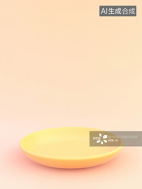 【AI数字艺术】黄色盘子在柔和背景图片素材