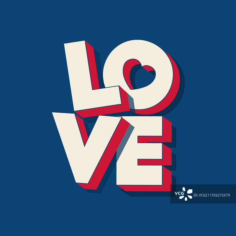 复古风格排版的3D爱字图片素材