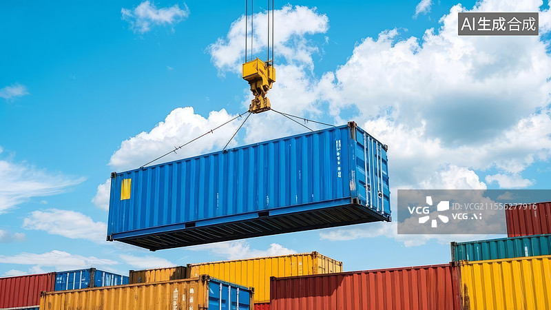 【AI数字艺术】港口经济集装箱超重货运贸易图片素材