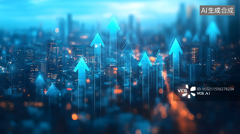 【AI数字艺术】城市天际线和网络数据概念图片素材
