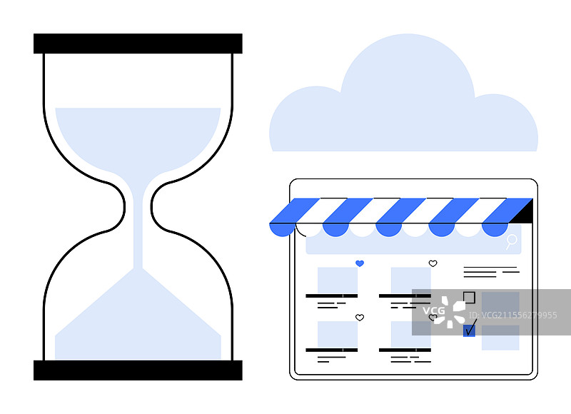 云端购物车的电子商务网站图片素材