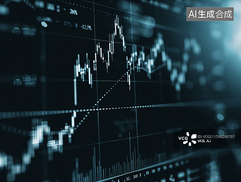 【AI数字艺术】股票金融市场概念图片素材