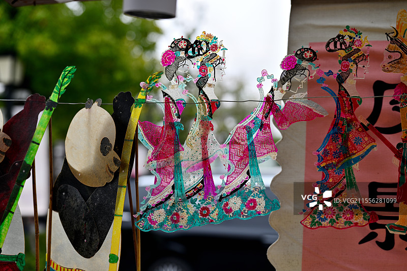 皮影，非遗，传统民间手工艺，蟠龙天地，上海虹桥，2025年2月2日图片素材