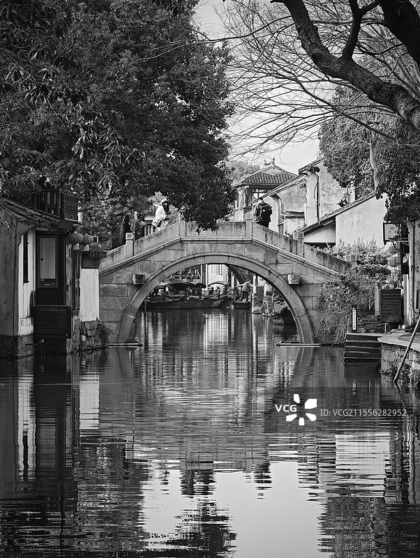 周庄古镇的拱桥图片素材