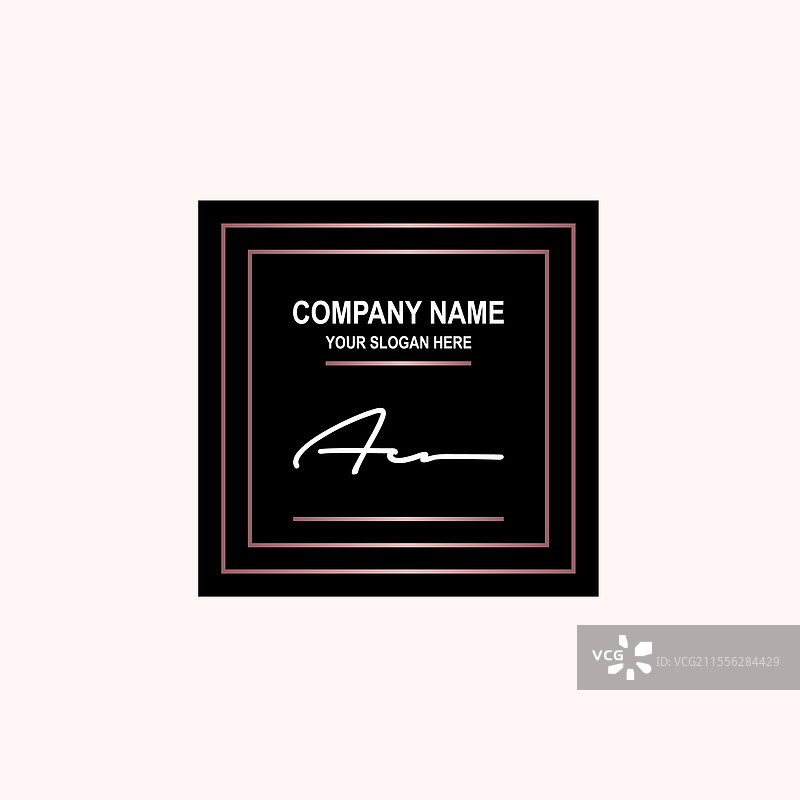优雅而精致的手写字母AC图片素材