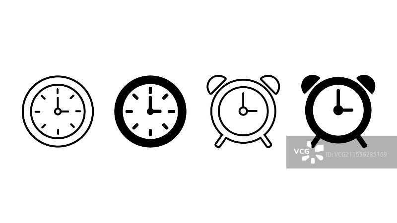 时钟图标集 手表图标 符号 时间图标图片素材