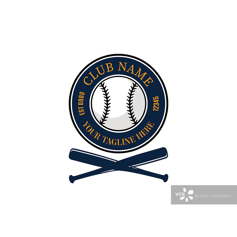 现代棒球俱乐部标志，特色是一个球与图片素材