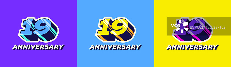 复古三维标志，长阴影，色彩丰富，19世纪风格图片素材