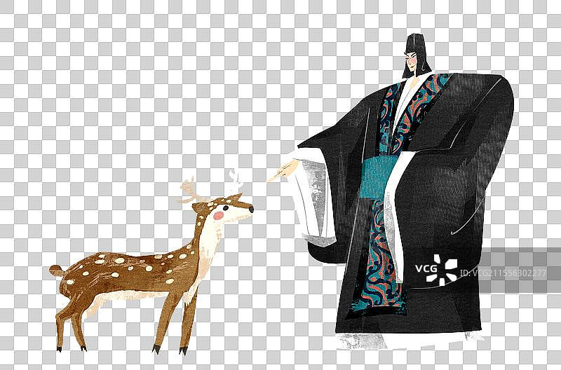 指鹿为马成语典故插画元素图片素材