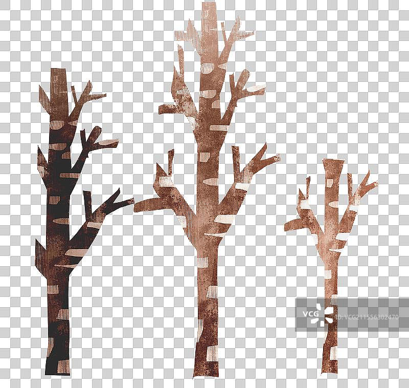 棕色的树杆插画元素图片素材