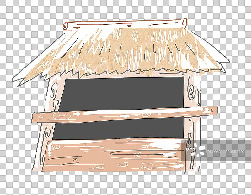 茅草屋插画元素图片素材