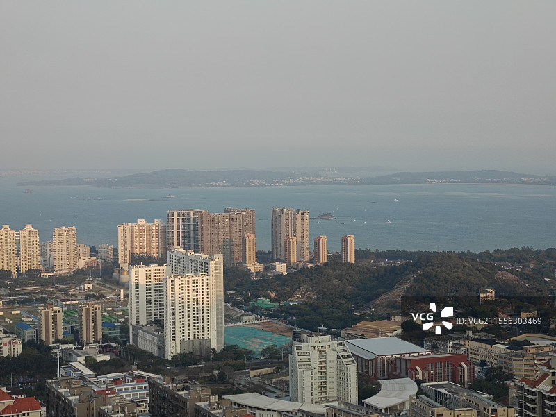 厦门磨心山视角城市风光图片素材