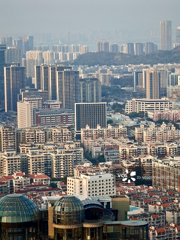 厦门磨心山视角城市风光图片素材