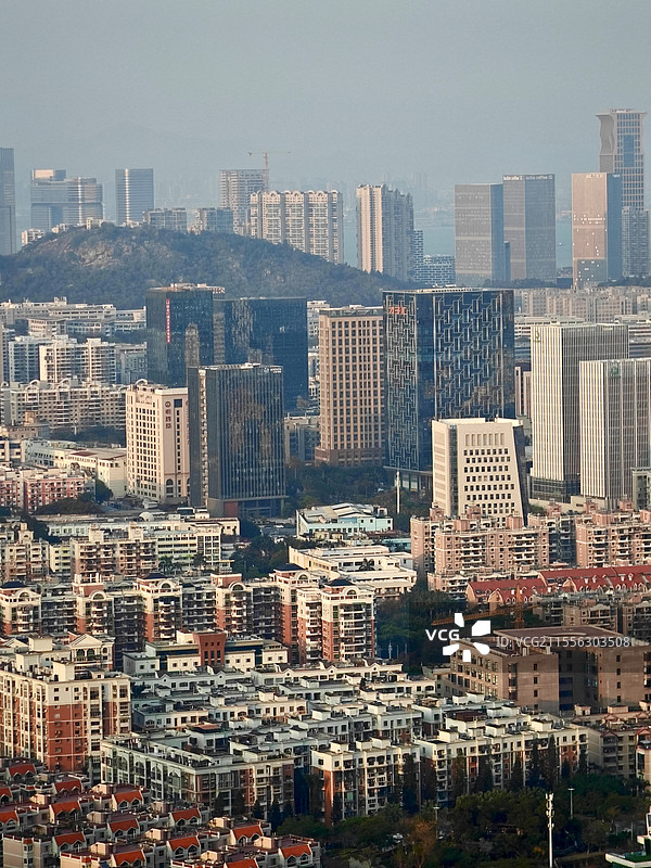 厦门磨心山视角城市风光图片素材