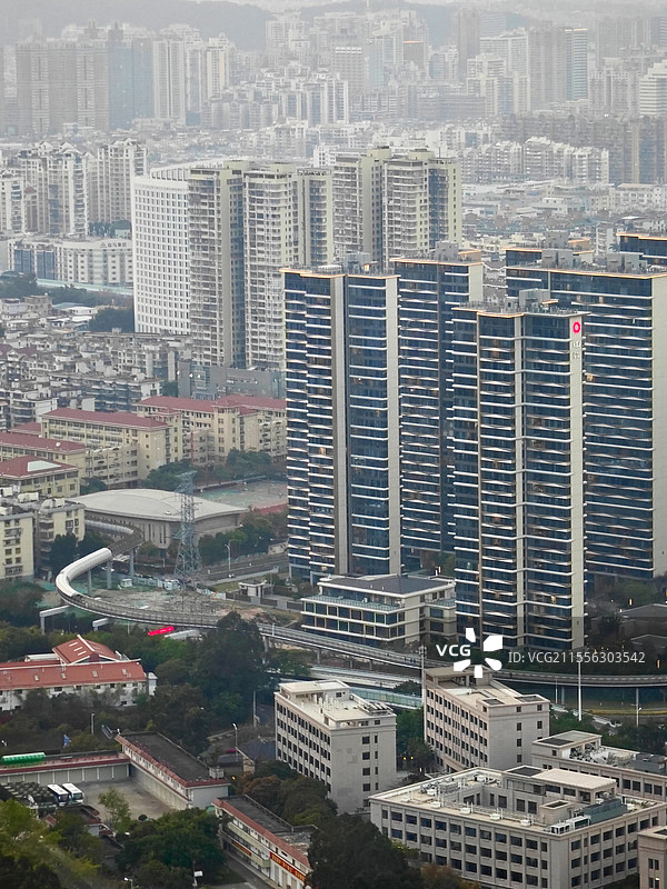 厦门磨心山视角城市风光图片素材