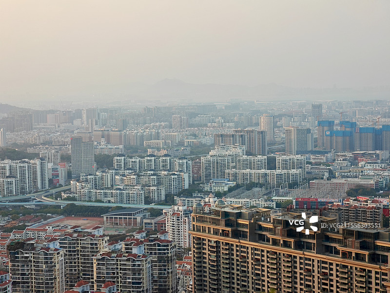 厦门磨心山视角城市风光图片素材
