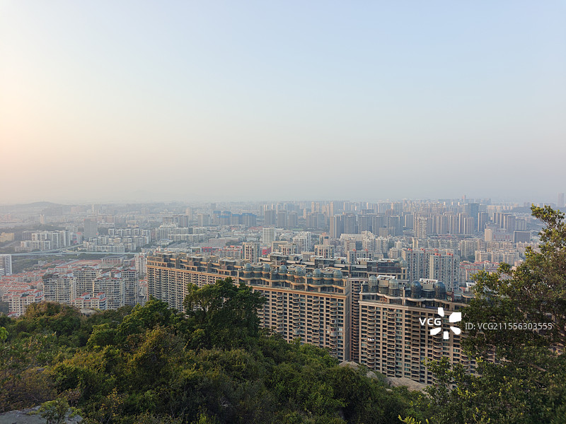 厦门磨心山视角城市风光图片素材