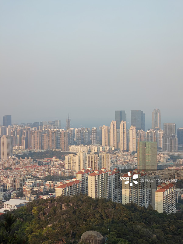 厦门磨心山视角城市风光图片素材
