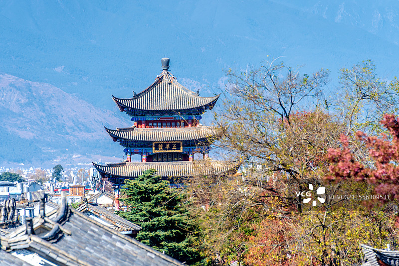 中国云南省大理市大理古城五华楼图片素材