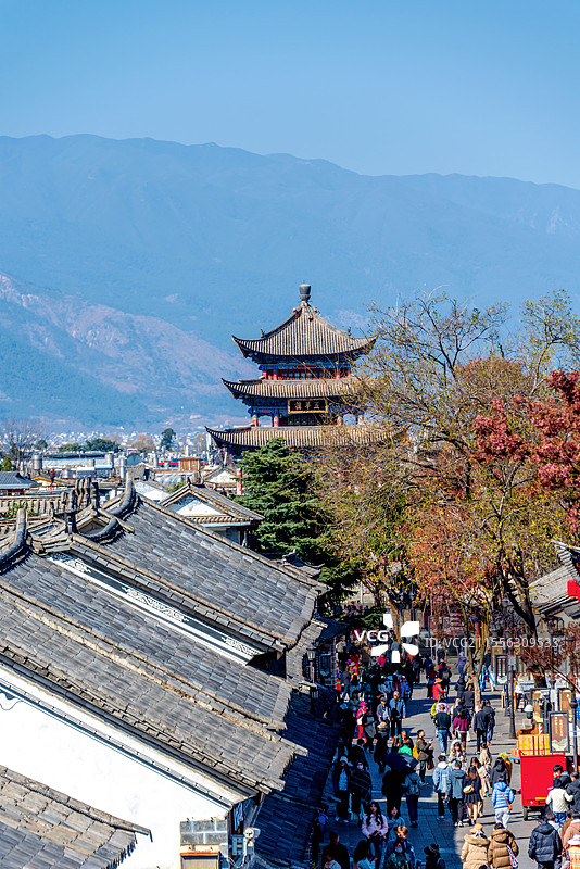 中国云南省大理市大理古城五华楼图片素材