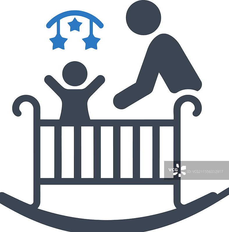 婴儿床护理图标图片素材