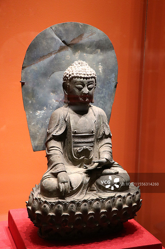 释迦牟尼铜坐像 明 丰润区天宫寺塔出土 丰润博物馆图片素材