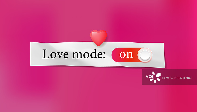 带有真实白色的爱模式滑块按钮图片素材