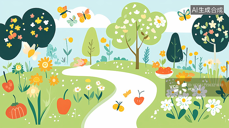 【AI数字艺术】童话般的田园风光图片素材