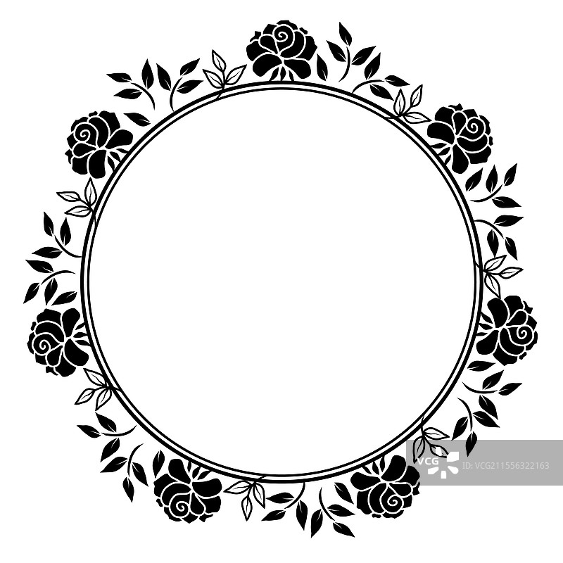 节日保温圆形植物玫瑰框架图片素材