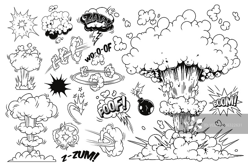 爆炸的漫画风格效果图片素材