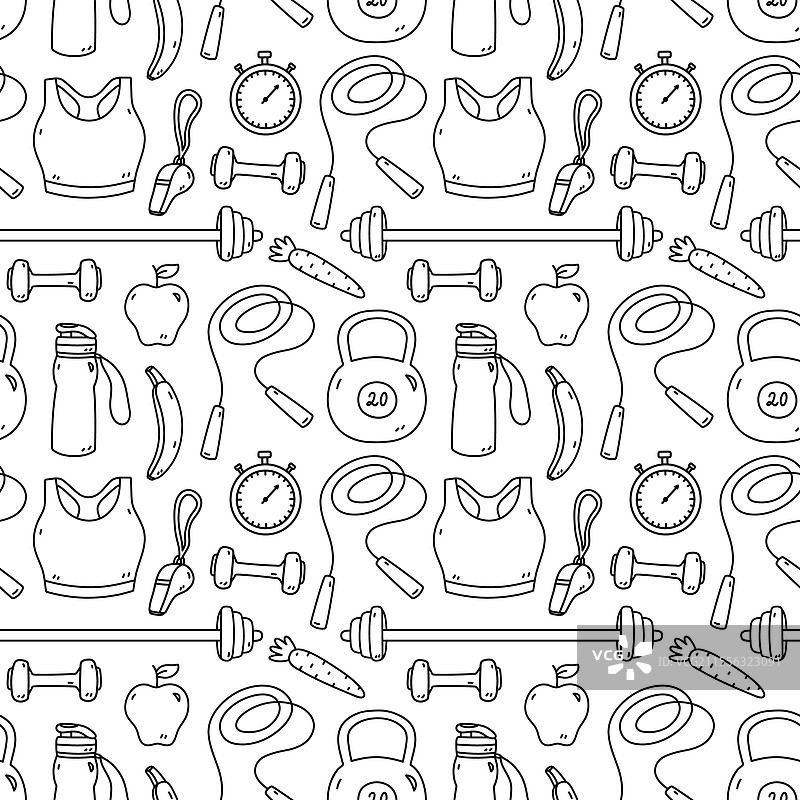 健身配件的无缝图案图片素材