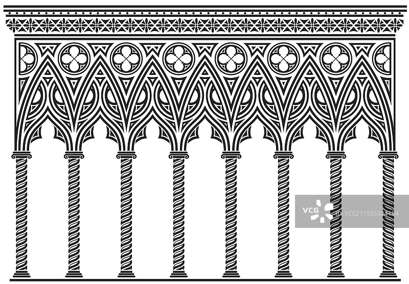 哥特式拱形墙壁背景壁纸图片素材