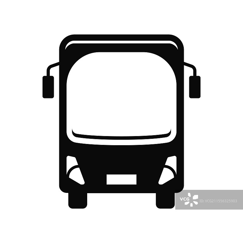 白色背景上的公交车轮廓图片素材