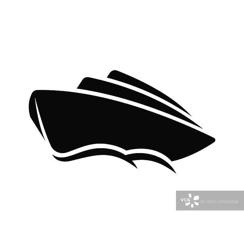 白色背景上的邮轮轮廓图片素材