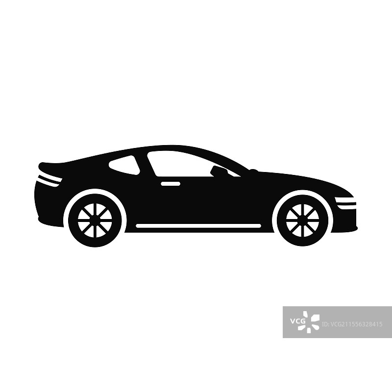 白色背景上的汽车轮廓图片素材