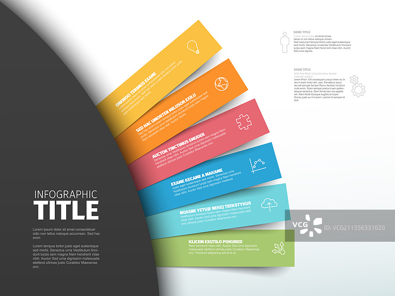 色彩丰富的信息图，带有文本标题和图标图片素材
