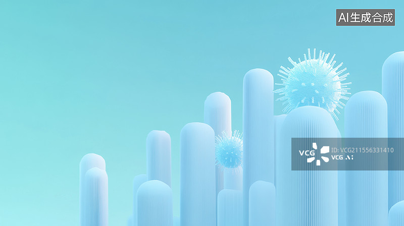 【AI数字艺术】3D渲染流行感冒卡通城市背景图片素材
