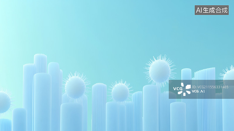 【AI数字艺术】3D渲染流行感冒卡通城市背景图片素材