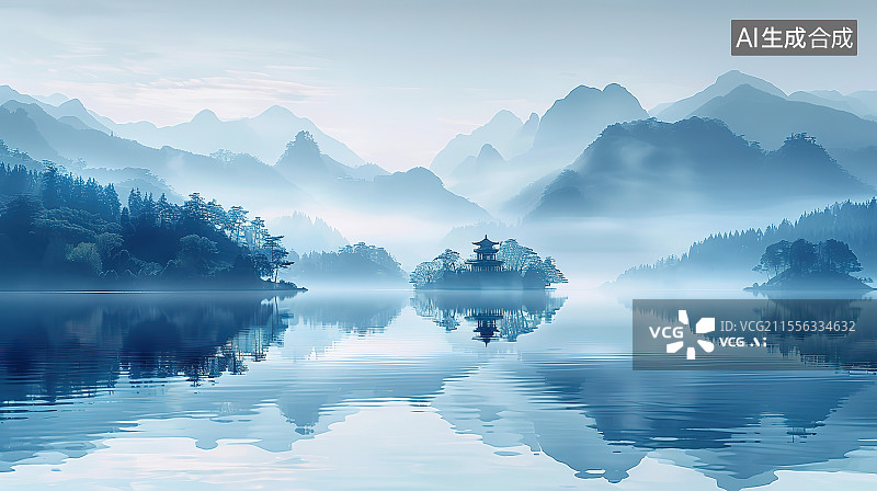 【AI数字艺术】山水风景图片素材