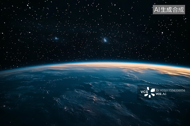 【AI数字艺术】地球夜景星空图片素材