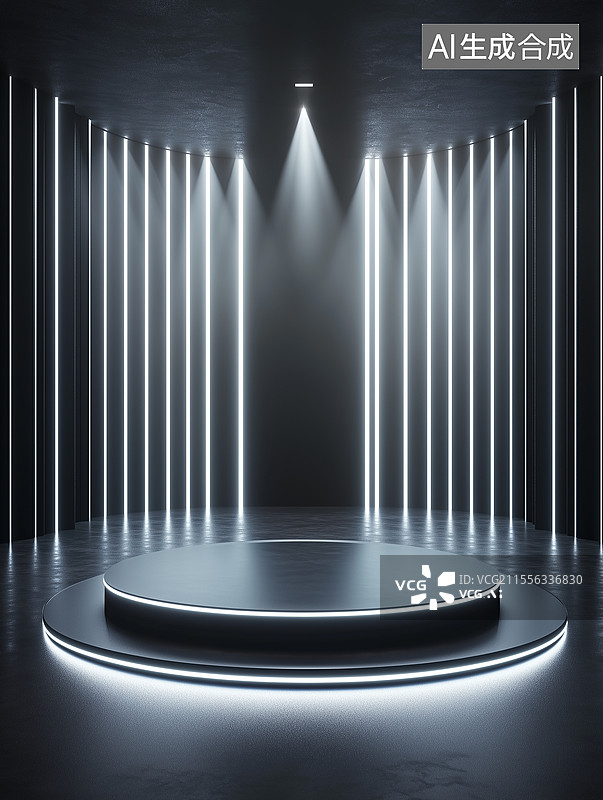 【AI数字艺术】现代简约圆形展台图片素材