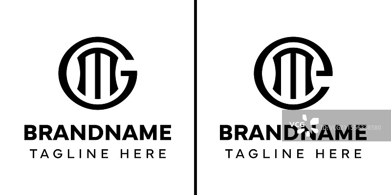 适合任何场合的字母GM和EM的单字母组合标志图片素材