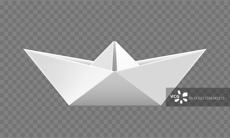 透明背景上的折纸船图片素材