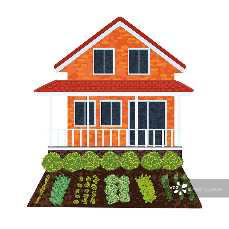 夏季小屋色彩缤纷图片素材