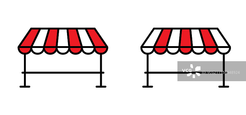 移动市场摊位图标 街头小贩 街道图片素材