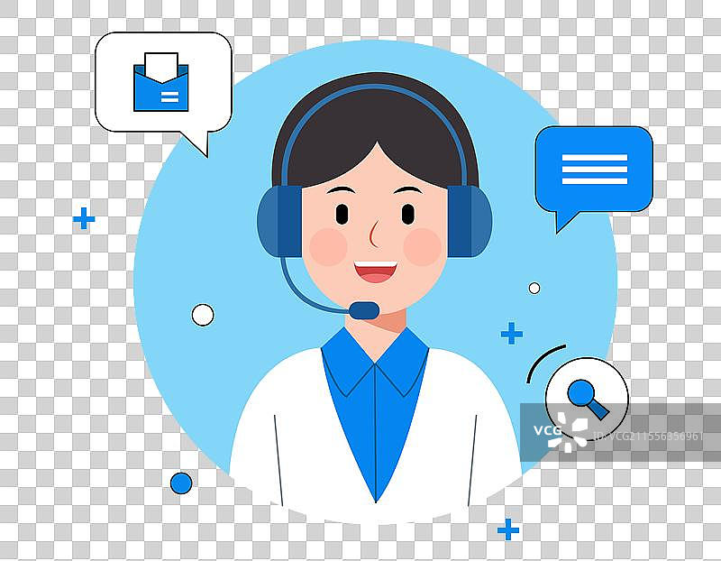 客服商务人物插画矢量免扣元素图片素材