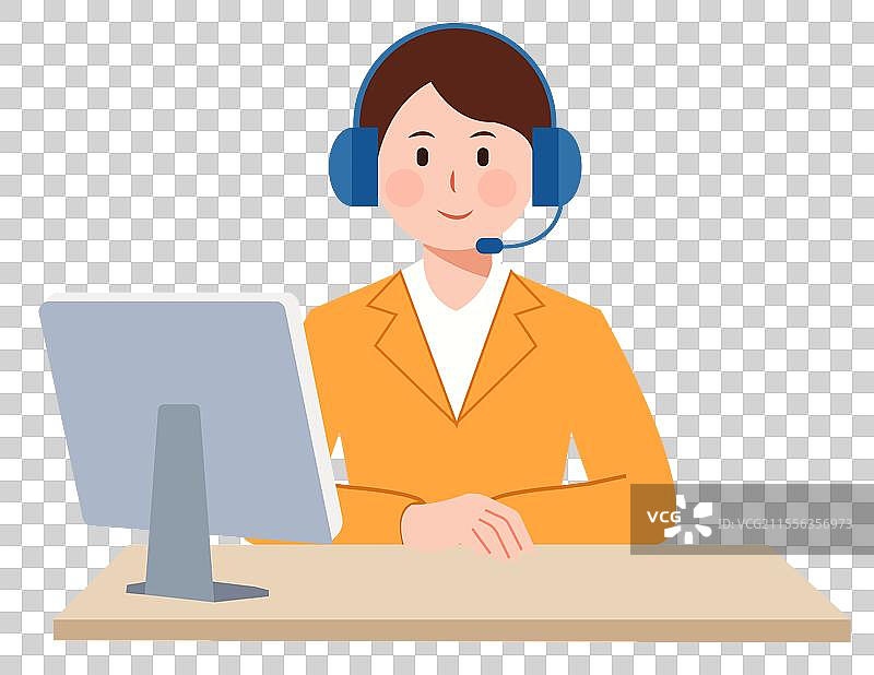 客服商务人物插画矢量免扣元素图片素材